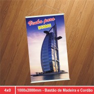 Banner Bastão e Cordão - 1000x2000mm - 4x0 - 1 Unidade